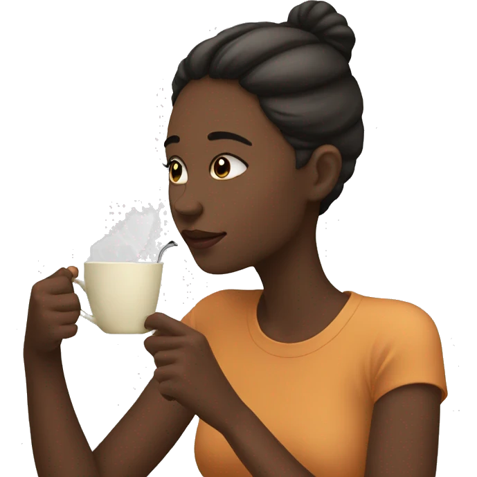 Girl sipping tea emoji