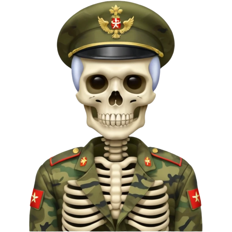 generate a realistic skeleton in Russian military camouflage emoji