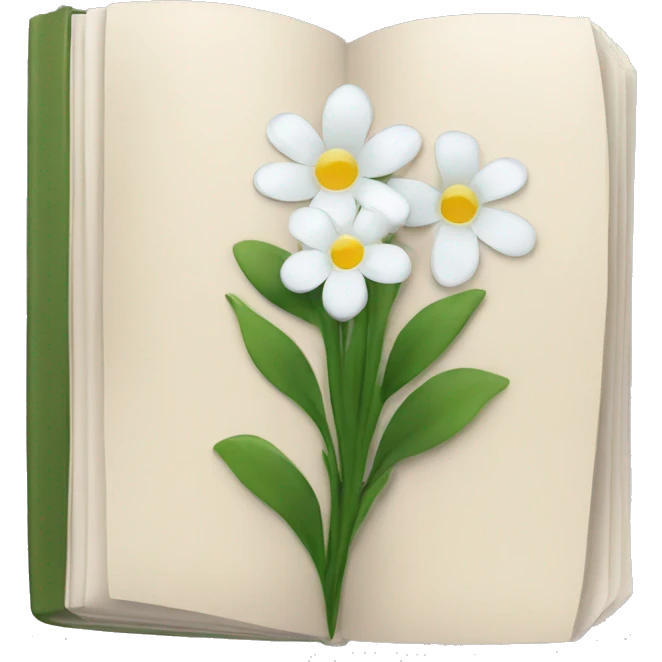 book with white flowers emoji