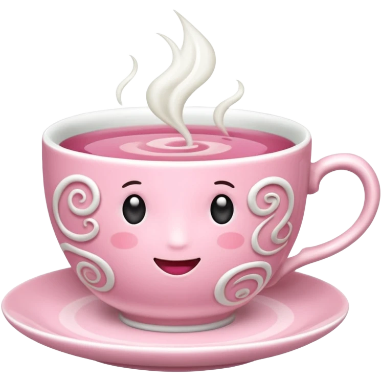 can you make a pink emoji that is aesthetically pleasing, and make it in for of a food or drink, maybe a tea emoji