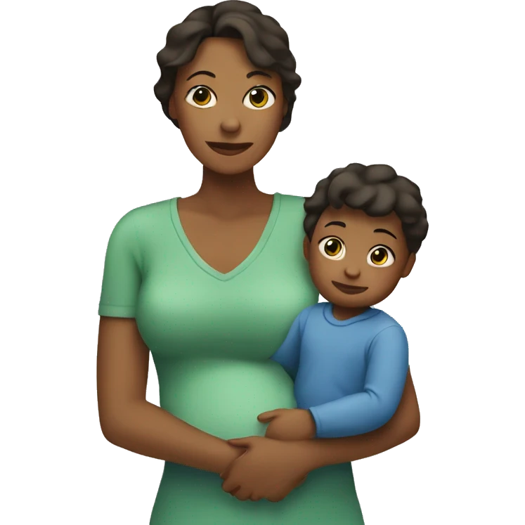 Mom with baby boy emoji