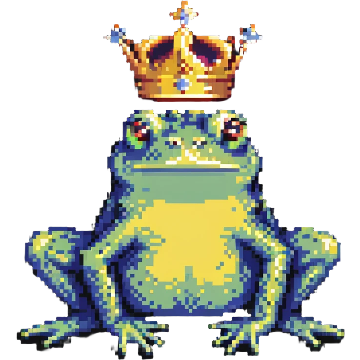 crowned frog sitting pose emoji