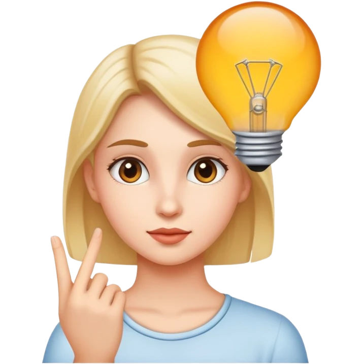 Girl with genius idea emoji
