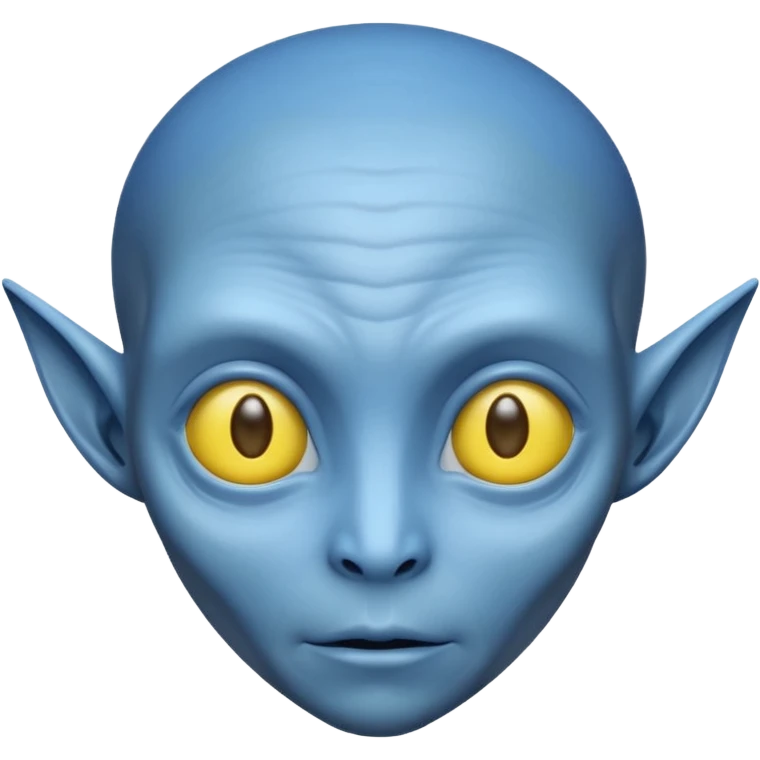 I want an alien with blue color and middle section of the forehead should be yellow emoji