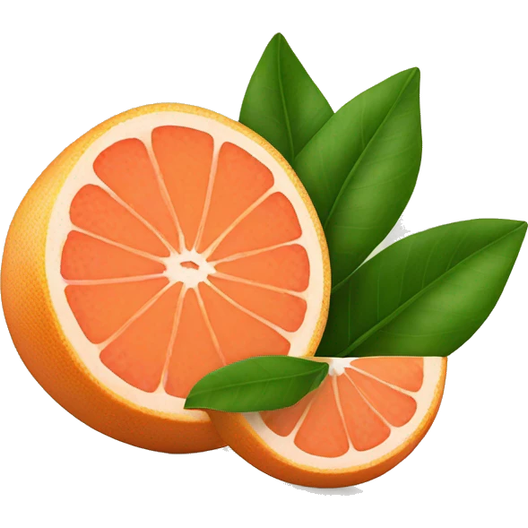 Two Grapefruit with leaves emoji