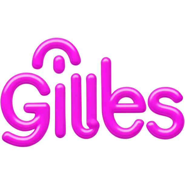 Pink neon sign with the word Giles emoji