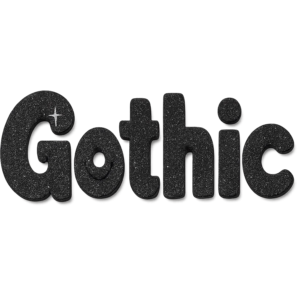 Add sparkling glitter and shimmer to the black text, keep the 3D paper-craft effect, kawaii style, no outline, transparent background. emoji