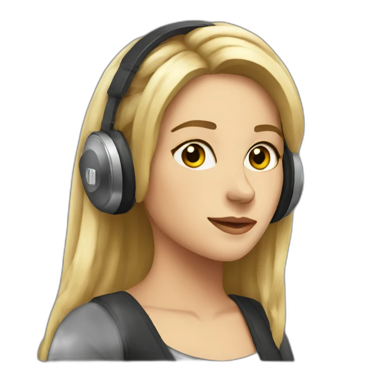 Anastasiia with headphones emoji