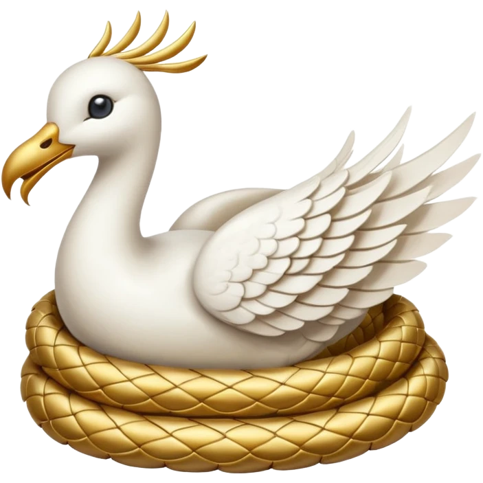 a serpent gold and a dove white emoji