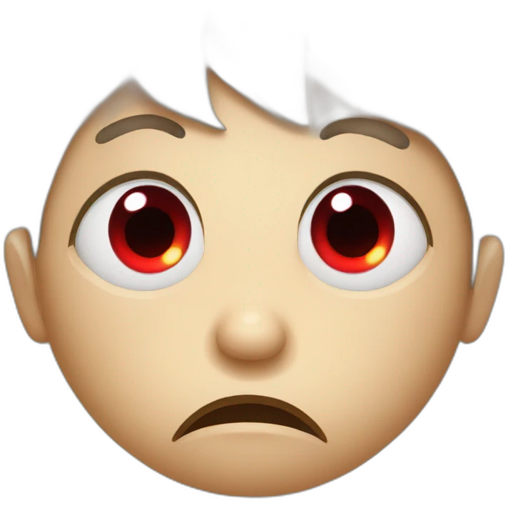 Tired red eyes face emoji