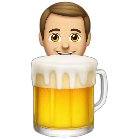 macron-drink-a-beer emoji