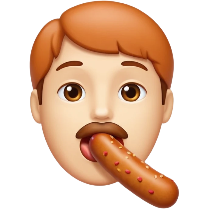 Mouth eating a sausage emoji