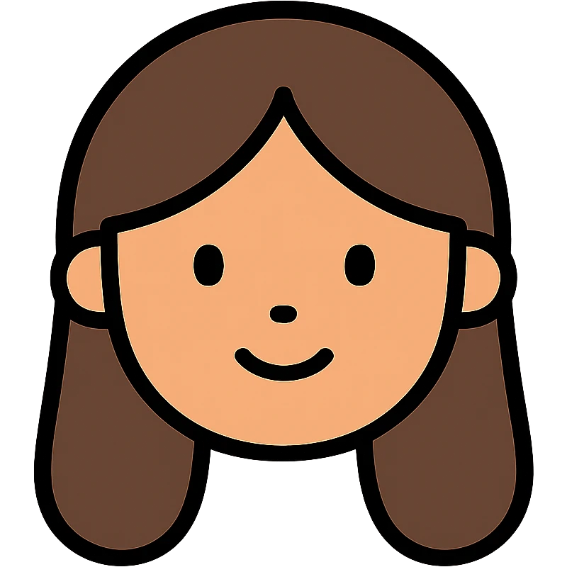 Simple girl face with long hair emoji