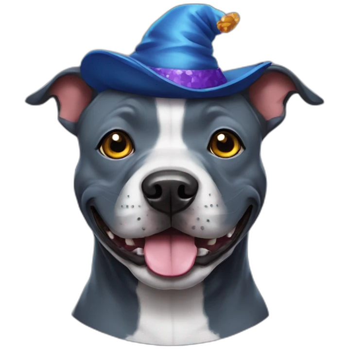 Happy blue Staffy dressed for Halloween emoji