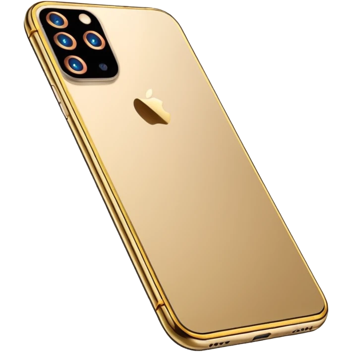 Gold border iPhone 16 Pro Max frontview emoji