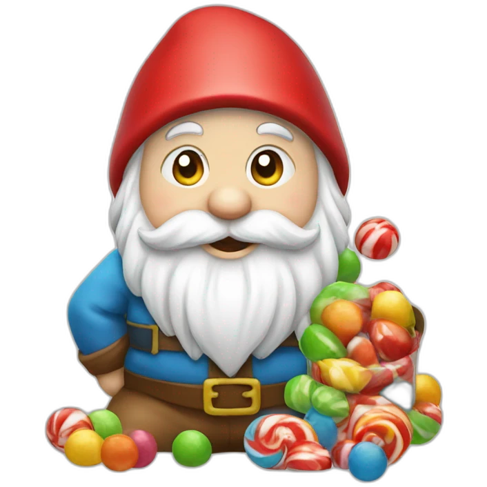 Christmas gnome with candies emoji