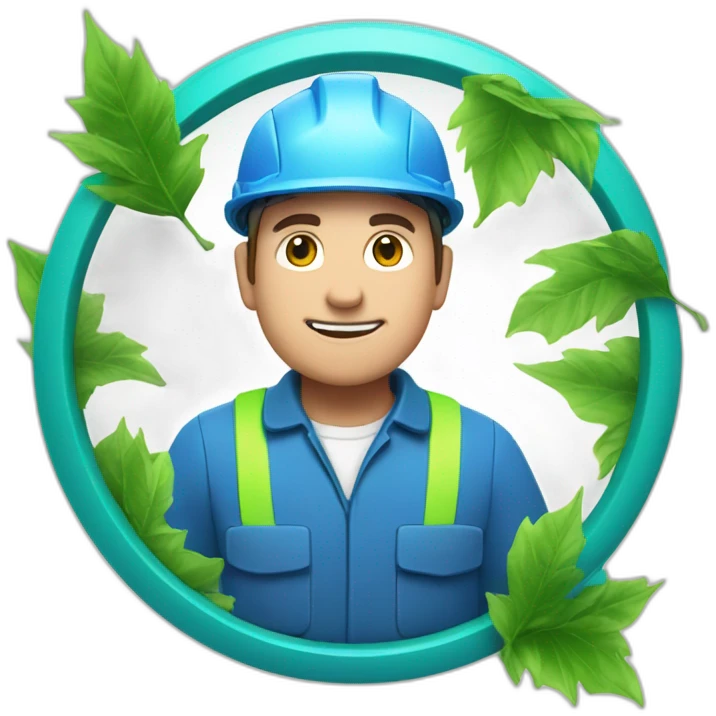blue "e" from Engie logo with high voltage in green leaves emoji