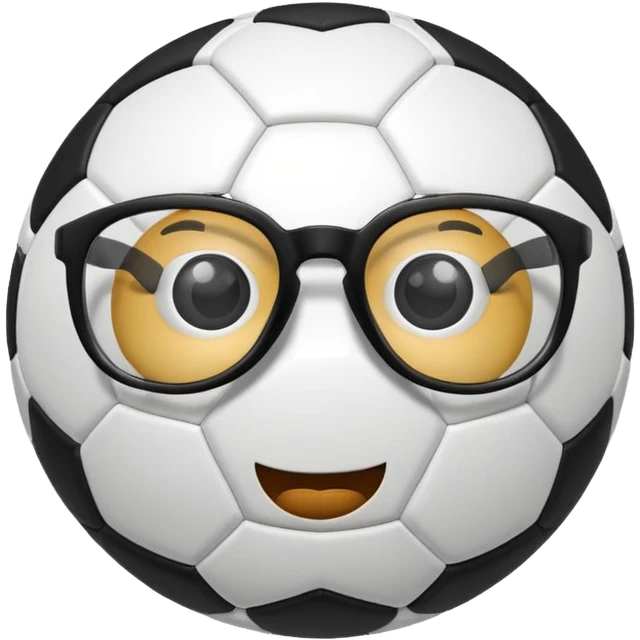 A soccer ball with glasses  emoji