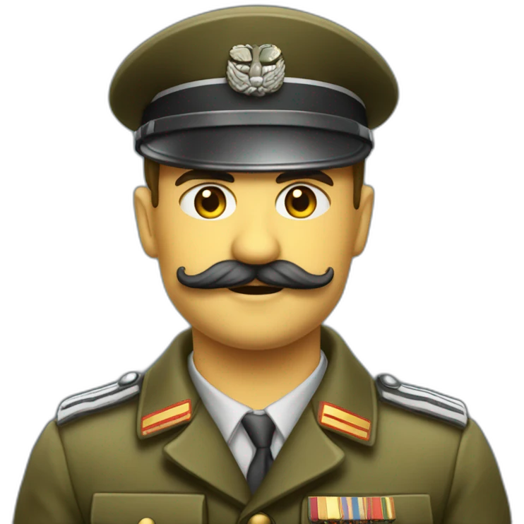 Soldat allemand petite moustache fliege emoji