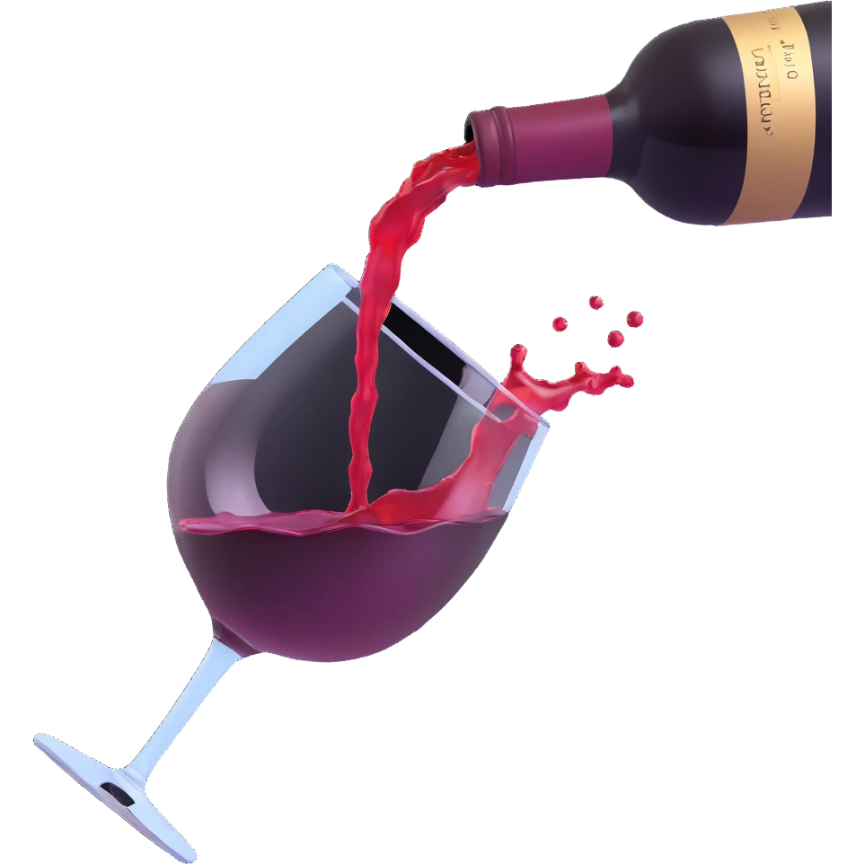 catalan porró pouring red wine, dynamic splash emoji