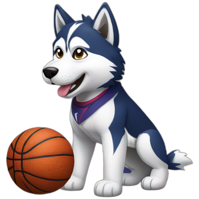 husky basketball emoji