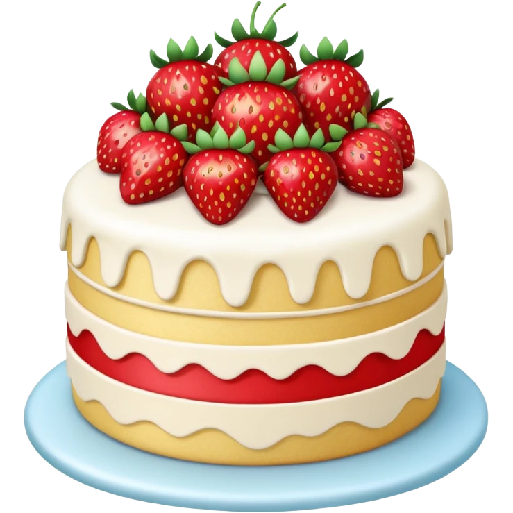 Giant strawberry and cream birthday cake emoji