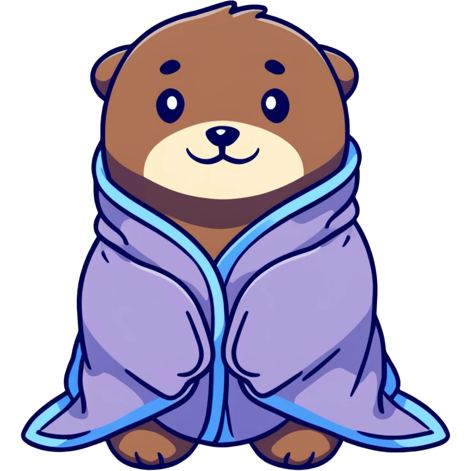 otter cozy in blanket emoji