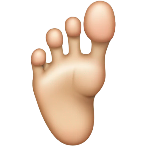 A foot with a thumb as a big toe emoji