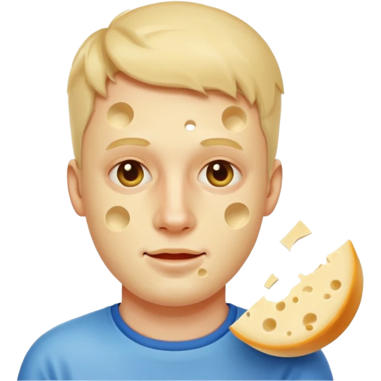 guy with swiss cheese on face  emoji