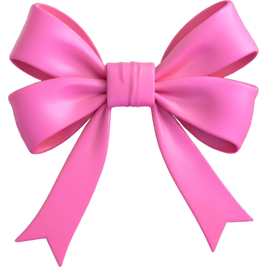 pink bow with glossy wet look emoji