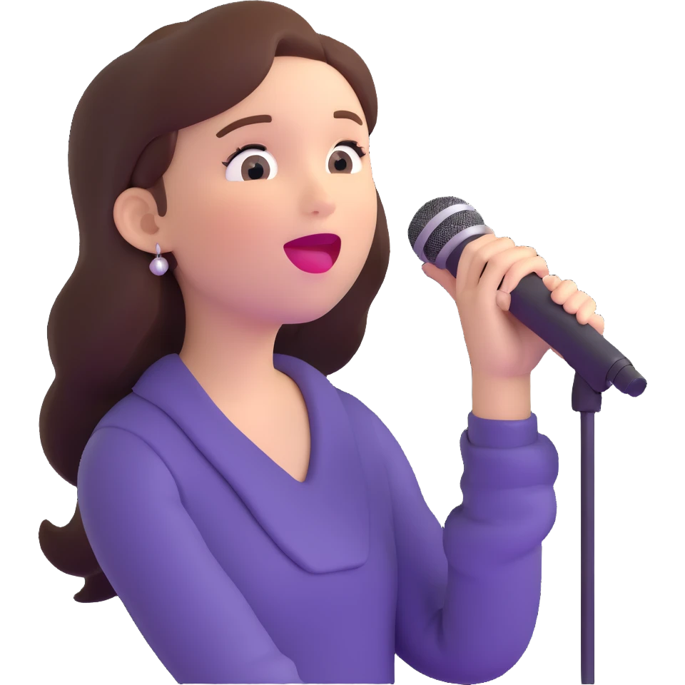 young lady singing emoji