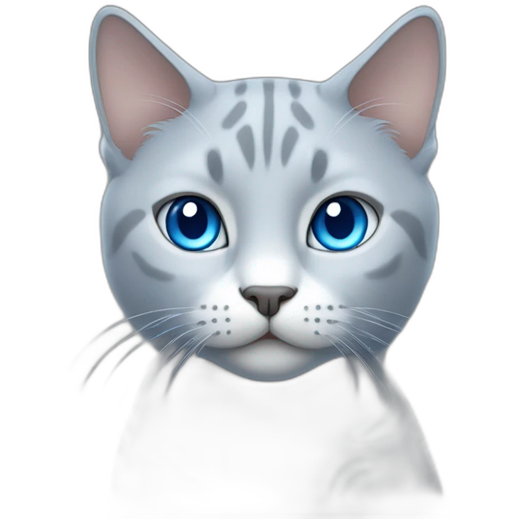 light gray cat with blue eyes emoji