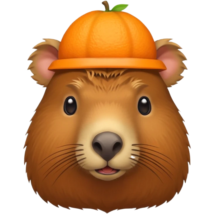 
capybara with orange on head emoji
