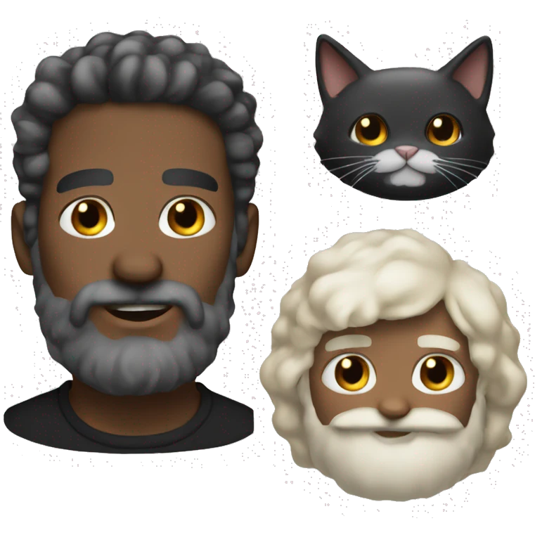 Black cat White beard emoji