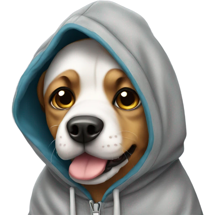 Dog wearing a hoodie emoji