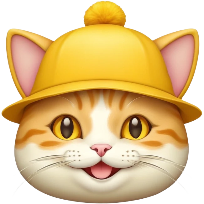 Cheese cat wearing a yellow hat emoji