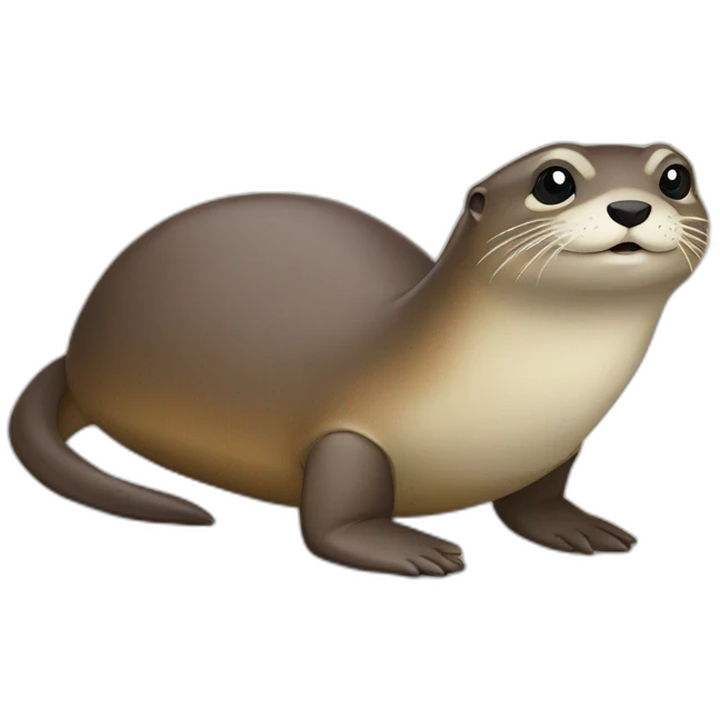Loutre sur une tortue emoji