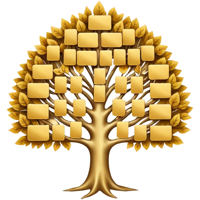 family diagram tree with gold cards emoji