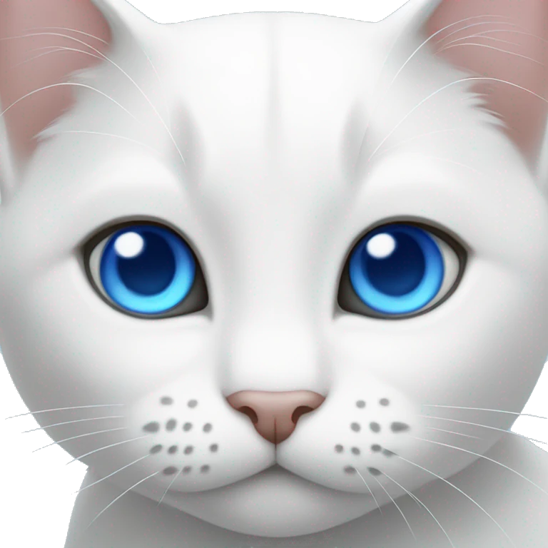 White cat with blue eyes emoji
