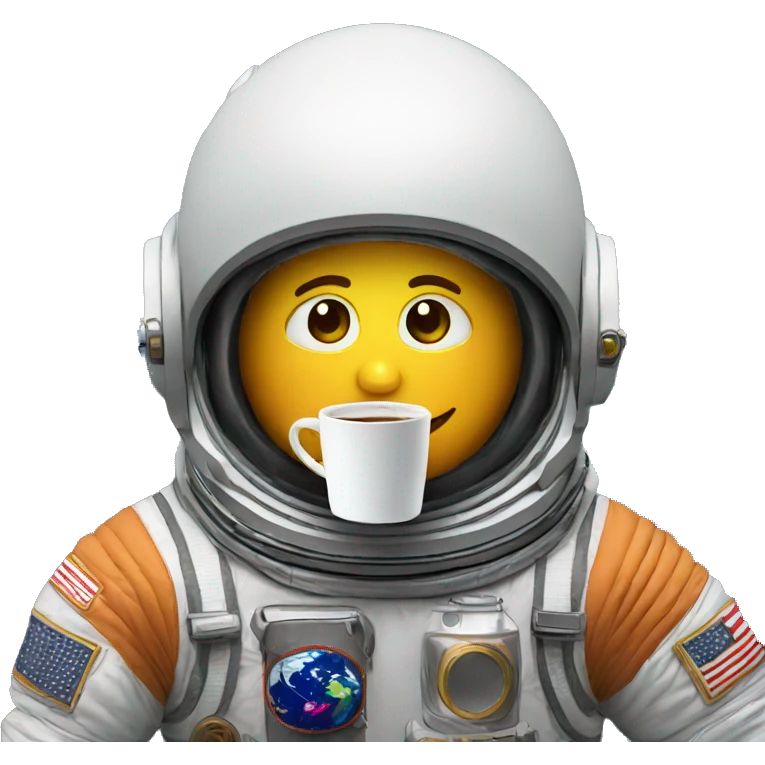 astronaut is drinking coffee emoji