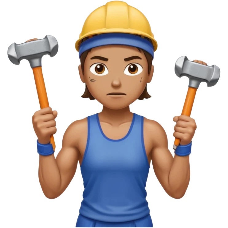 An emoji representing the ironman challenge event long-distance marathon for an mmorpg player who crafts everything themselves the hard way, and does not buy or sell items in-game. emoji