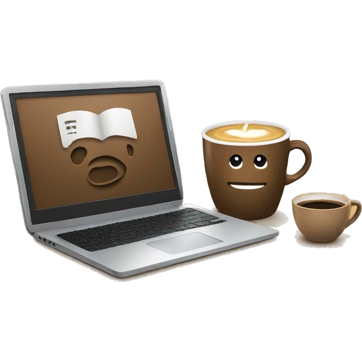 Laptop and coffee emoji