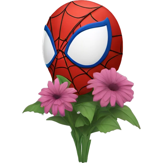 Spider-Man with flowers emoji