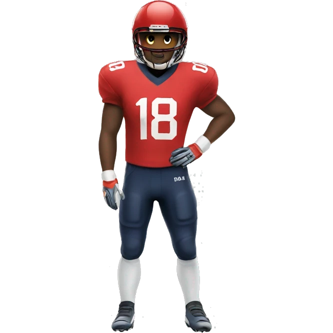 Football player with red uniform and the number 18 emoji