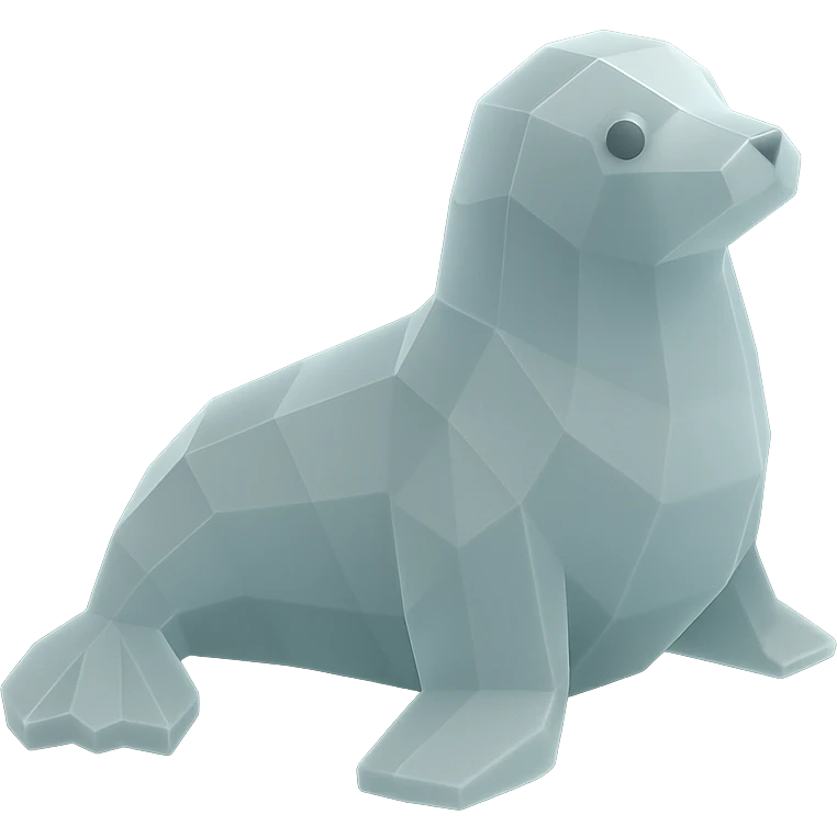 polygonal  little seal emoji