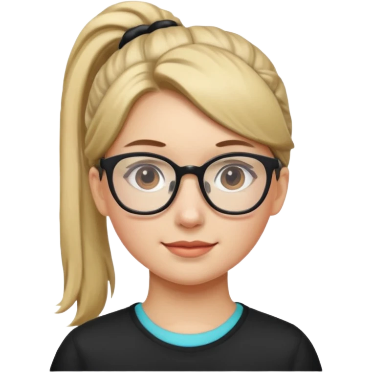 Ponytail Girl with Glasses emoji