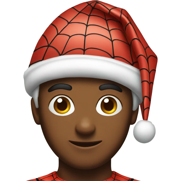 Spiderman wearing Christmas hat emoji