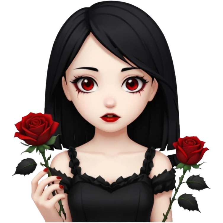 Bloody black rose anime gothic emo  beautiful gorgeous cool edgy cute lady emoji