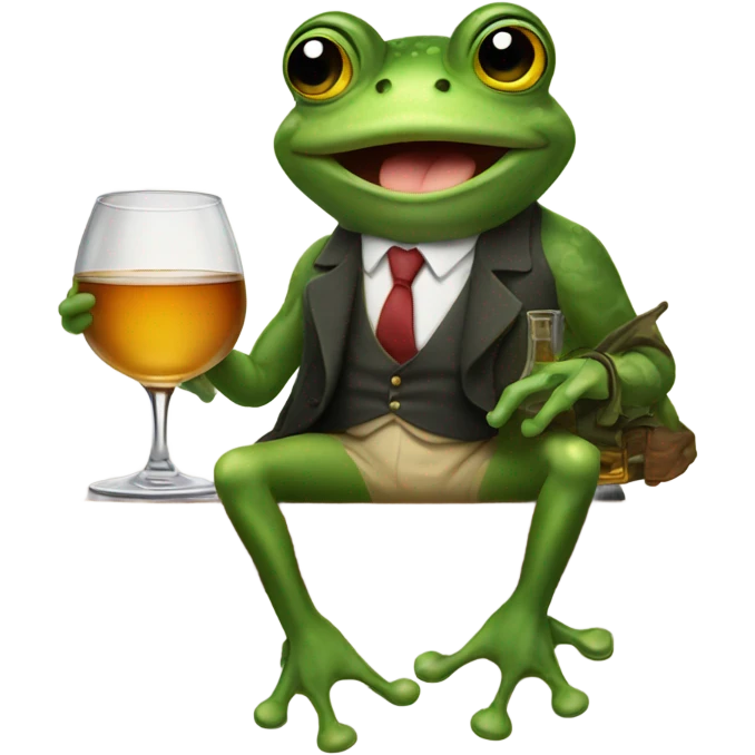 Frog drinking whiskey emoji