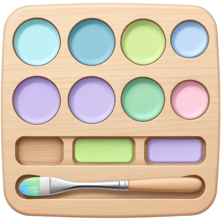 Color painting palette with light blue, light pink, light green and light purple  emoji